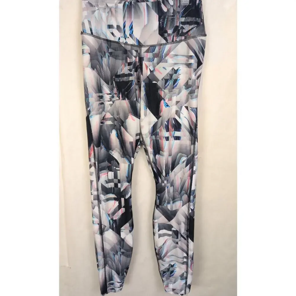 Nike Dri Fit Legend geometric legging Med Running Gym Active Athletic Workout